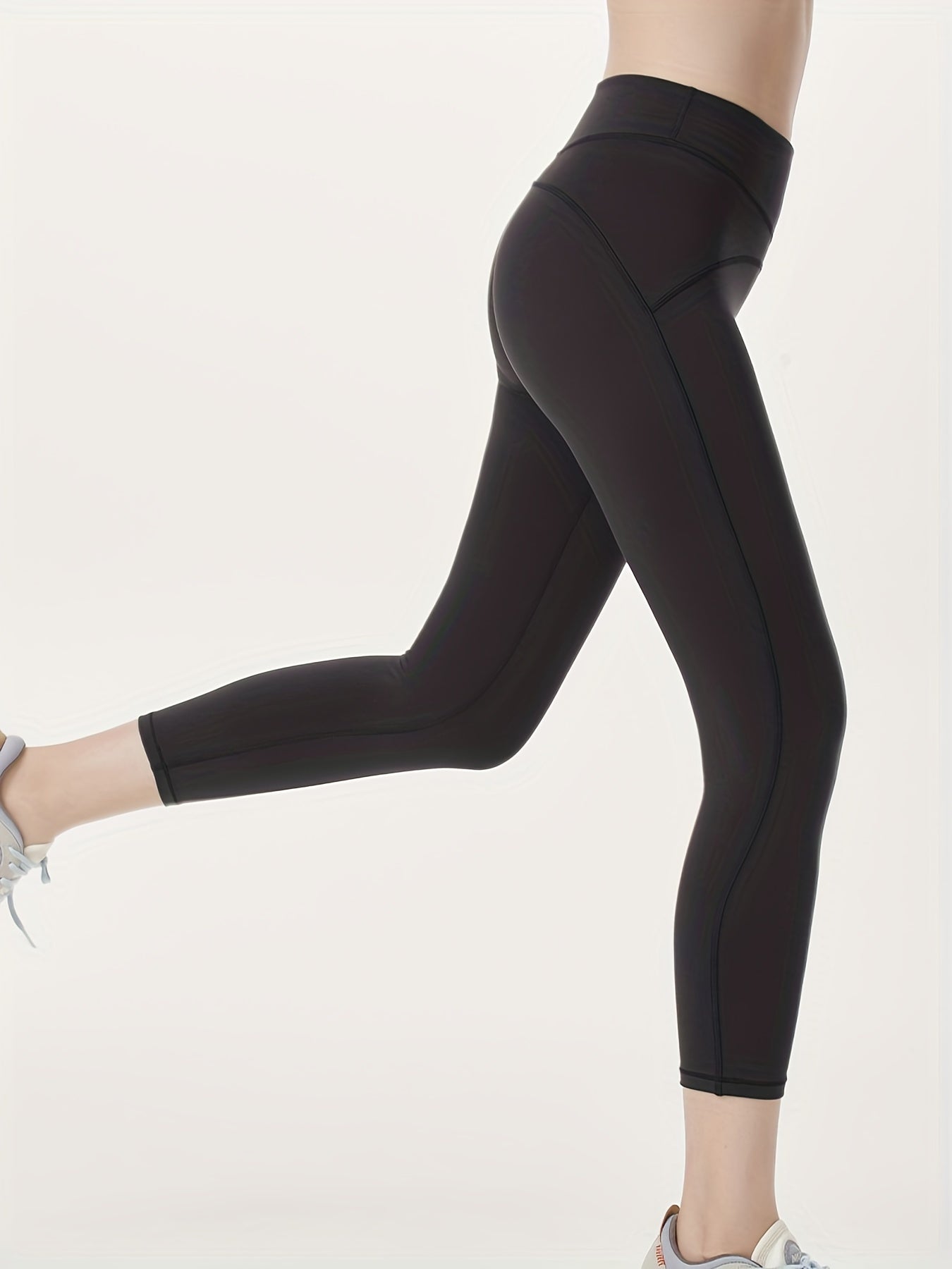 Women's Solid Yoga Leggings Butt lifting Tummy Control Slim Fitted Sports Tights