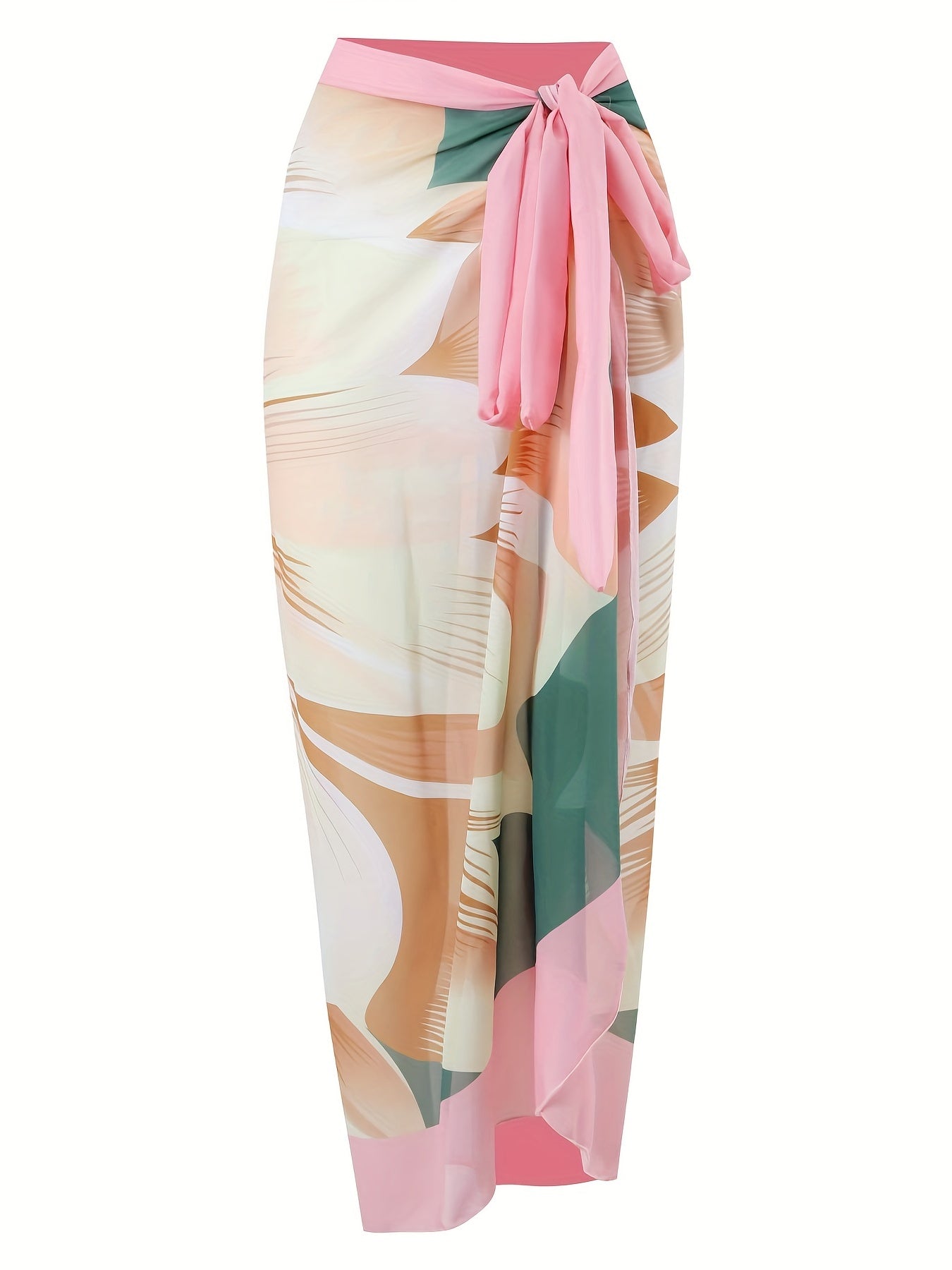 Ombre Floral Print Swimsuit Square Neck Cut Out Tie Side High Cut