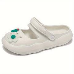 Women's Flower Decor Clogs Slip On Non slip Soft Sole Slides
