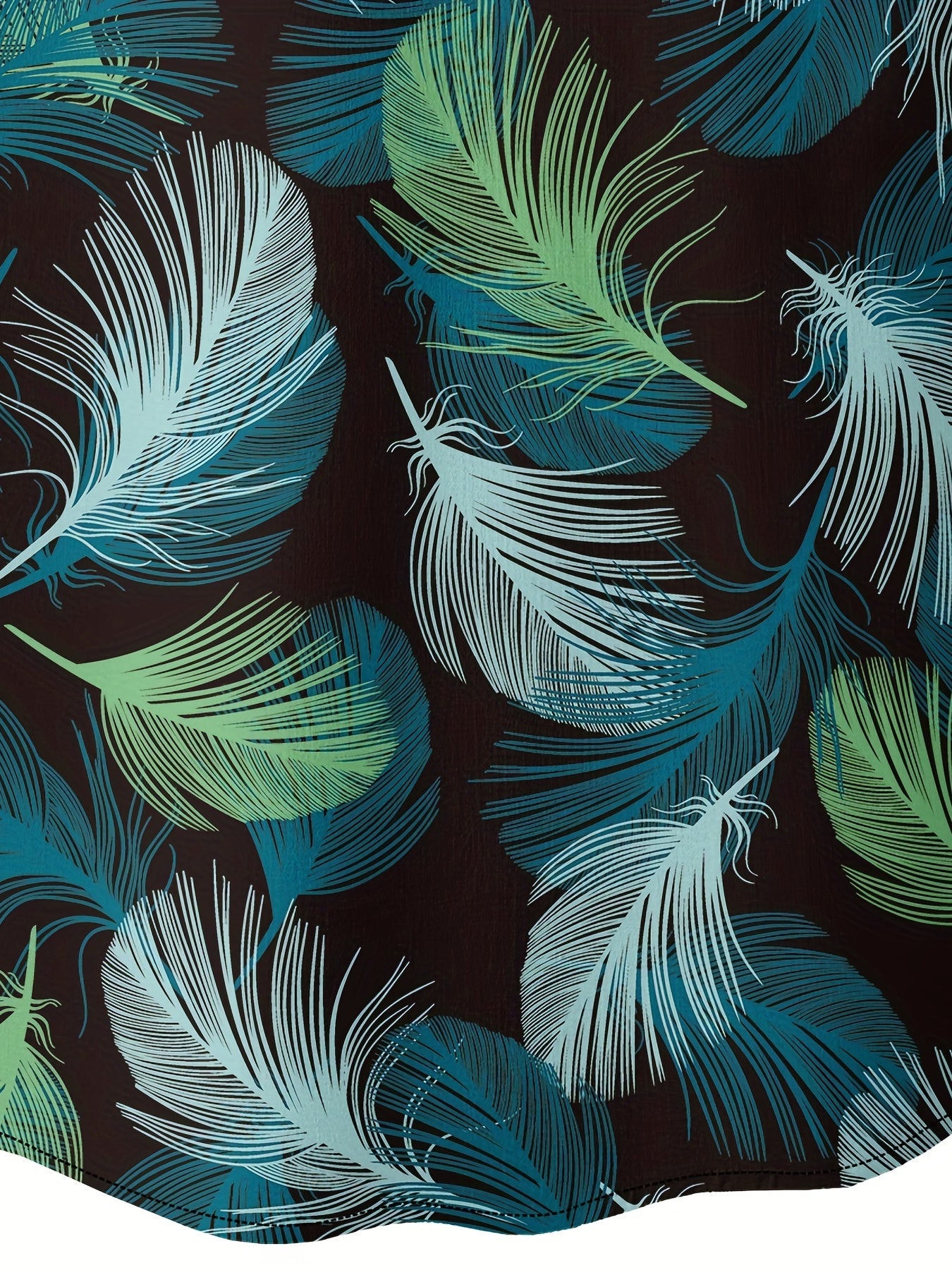 Men's Tropical Leaf Print Camp Collar Hawaiian Shirt