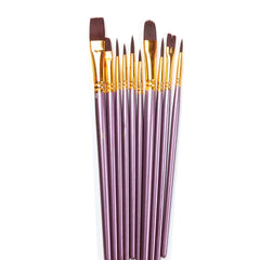 10pcs Paint Brushes Set Art Brush Acrylic Watercolor Artist Professional Kits