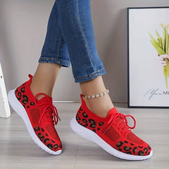 Leopard Print Sock Sneakers Low Top Sports Shoes