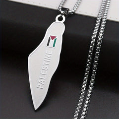 Map Flag Necklace Ethnic Hip Hop Jewelry Men Women Couples