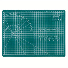 A4 Green Self Repair PVC Cutting Mat Double Sided Grid Rotating Cutting Board