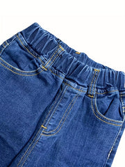 Boys Elastic Waist Vintage Denim Jeans