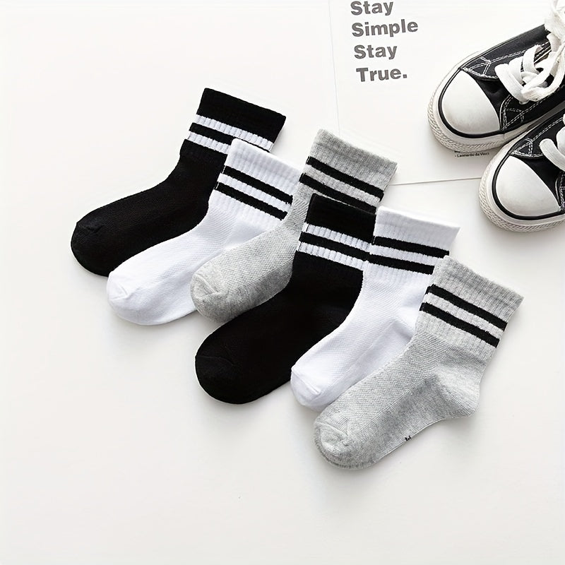 3pairs Thin Mesh Crew Socks for Baby Boys Girls Kids