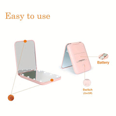 LED Mini Travel Makeup Mirror Compact Mirror With Lights