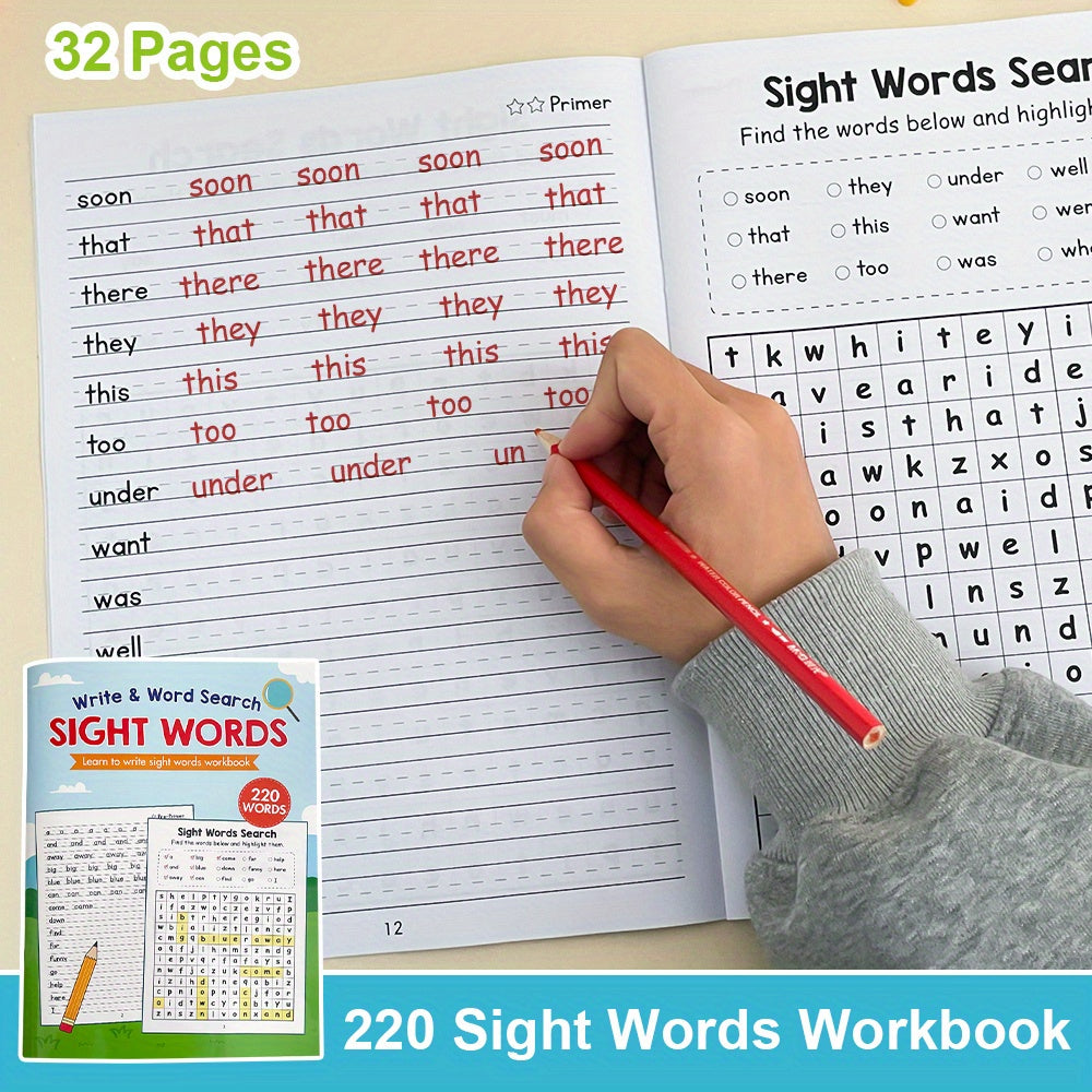 LACHILLY 220 Sight Words Workbook for Kids Writing Practice