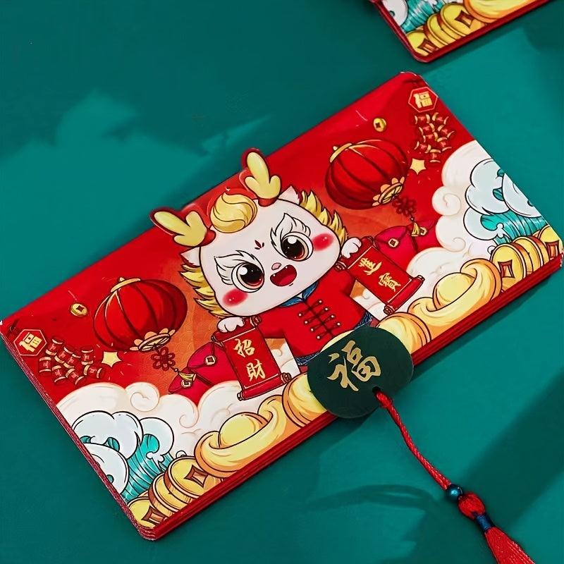 3D Folding Red Envelopes Dragon Design for Loved Ones