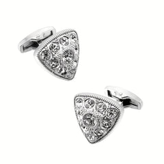 2pcs Triangle Crystal Cufflinks Closure Buckle For Men