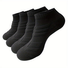Breathable Cushioned Ankle Socks for Men - 4 Pairs
