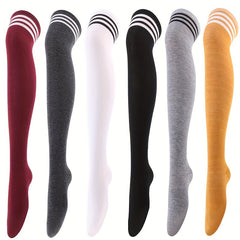 1pair Striped Over The Knee Long Socks Dance Socks