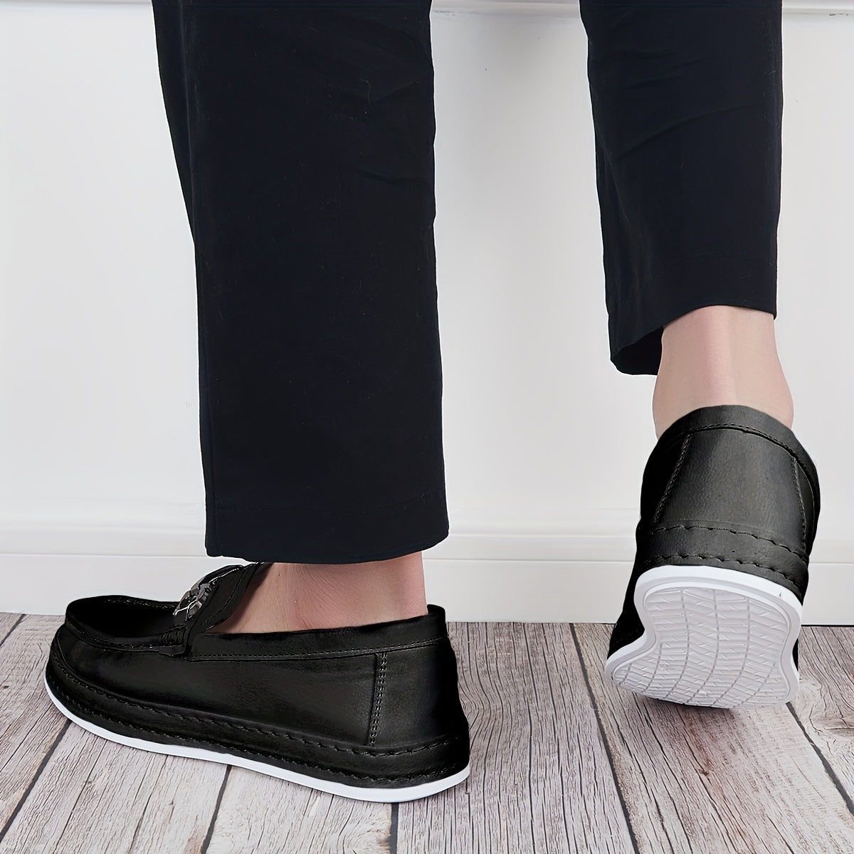 Men's Bit Loafer Shoes Casual Comfy Slip On Flat Shoes