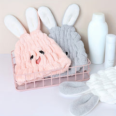 Cartoon Rabbit Hair Towel Absorbent Hair Drying Shower Cap