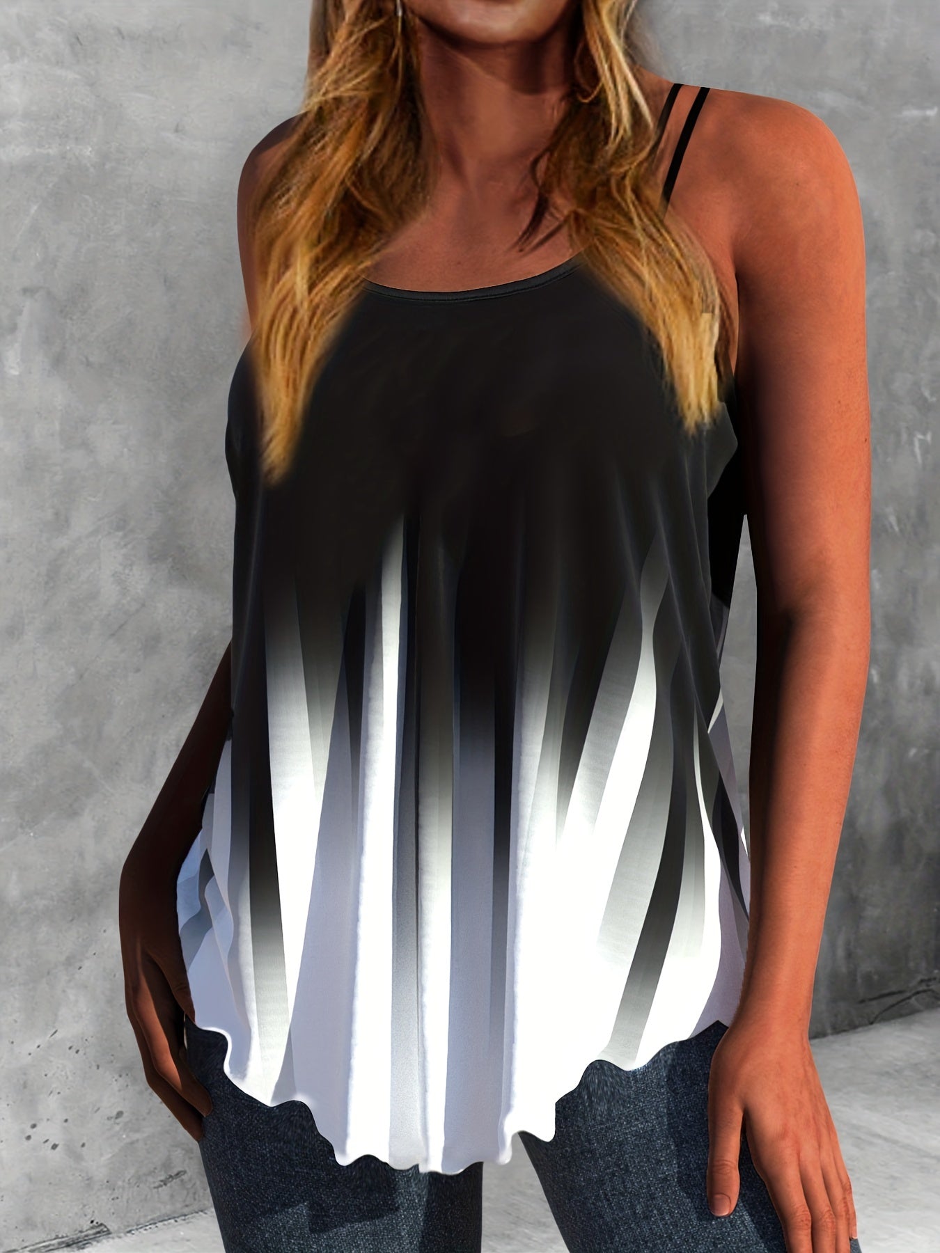Gradient Print Dual Straps Cami Top for Women