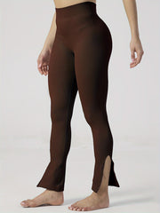 Women's Elastic Yoga Sports Flare Pants Fitness Running Leggings