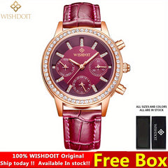 WISHDOIT Girls Waterproof Steel Calendar Quartz Analog Watch