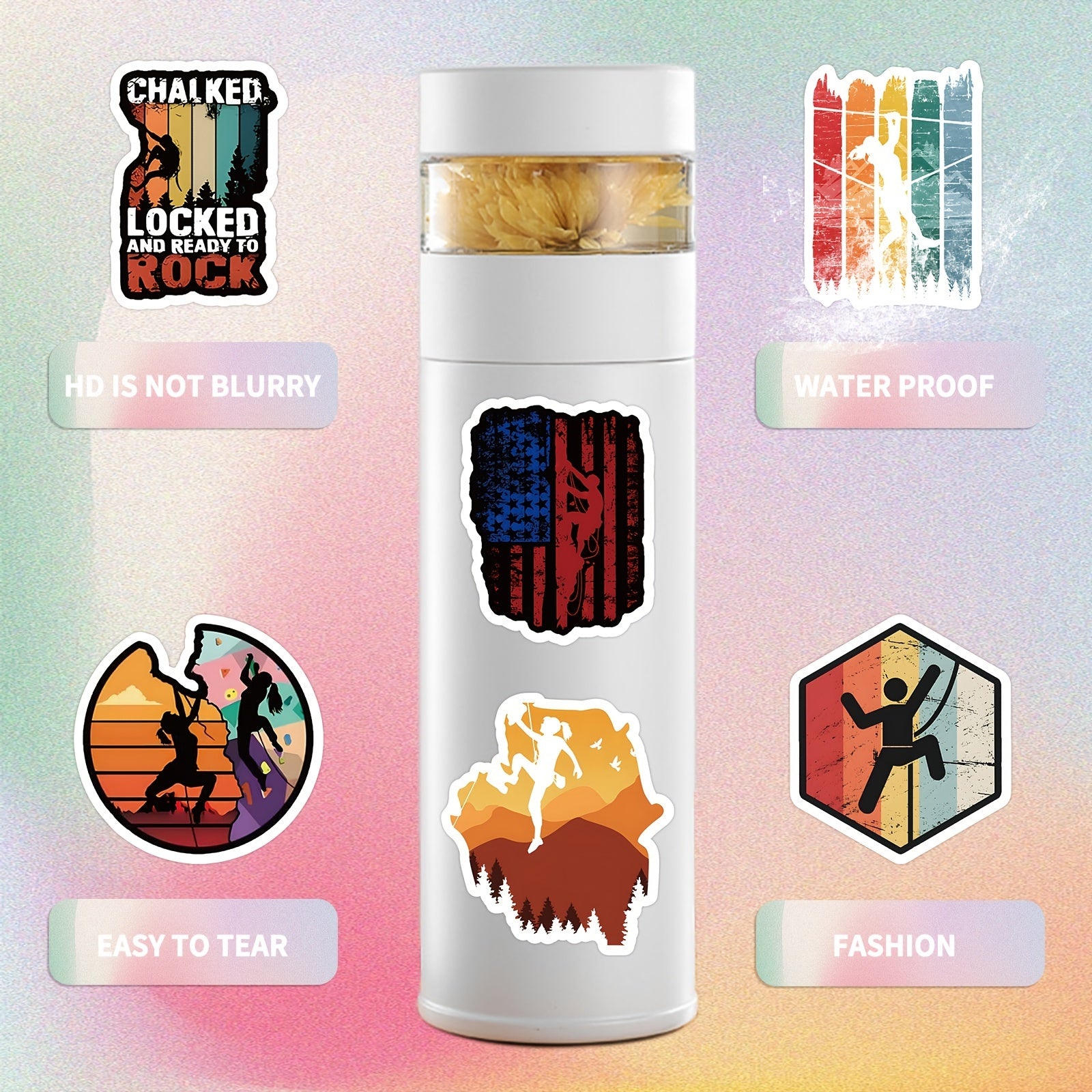 60pcs Climbing Stickers Extreme Sports Rock Climbing Stickers