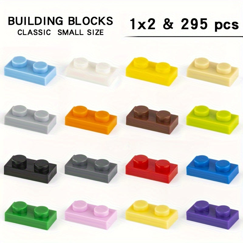 295pcs Plate 1x2 Building Blocks 3023 Small Particle Assembly DIY