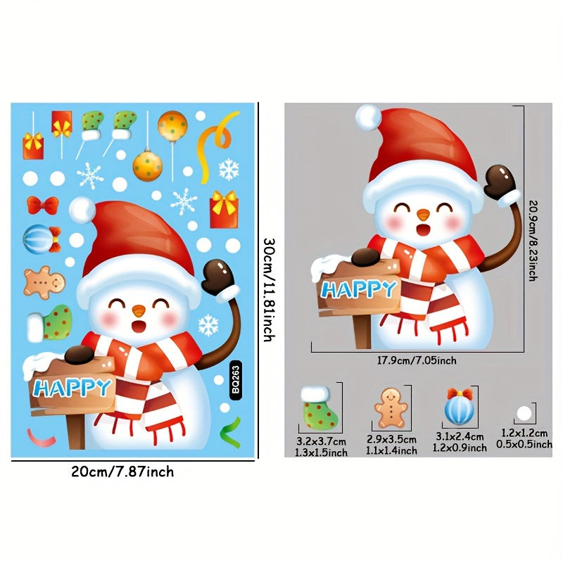 Christmas Glass Window Stickers Santa Claus Snowman Elk Sticker Merry Christmas