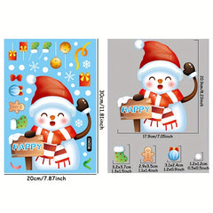 Christmas Glass Window Stickers Santa Claus Snowman Elk Sticker Merry Christmas