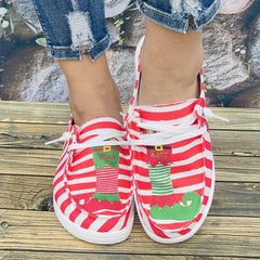 Women's Casual Christmas Socks Pattern Sneakers Flat Sports Outdoor Sneakers