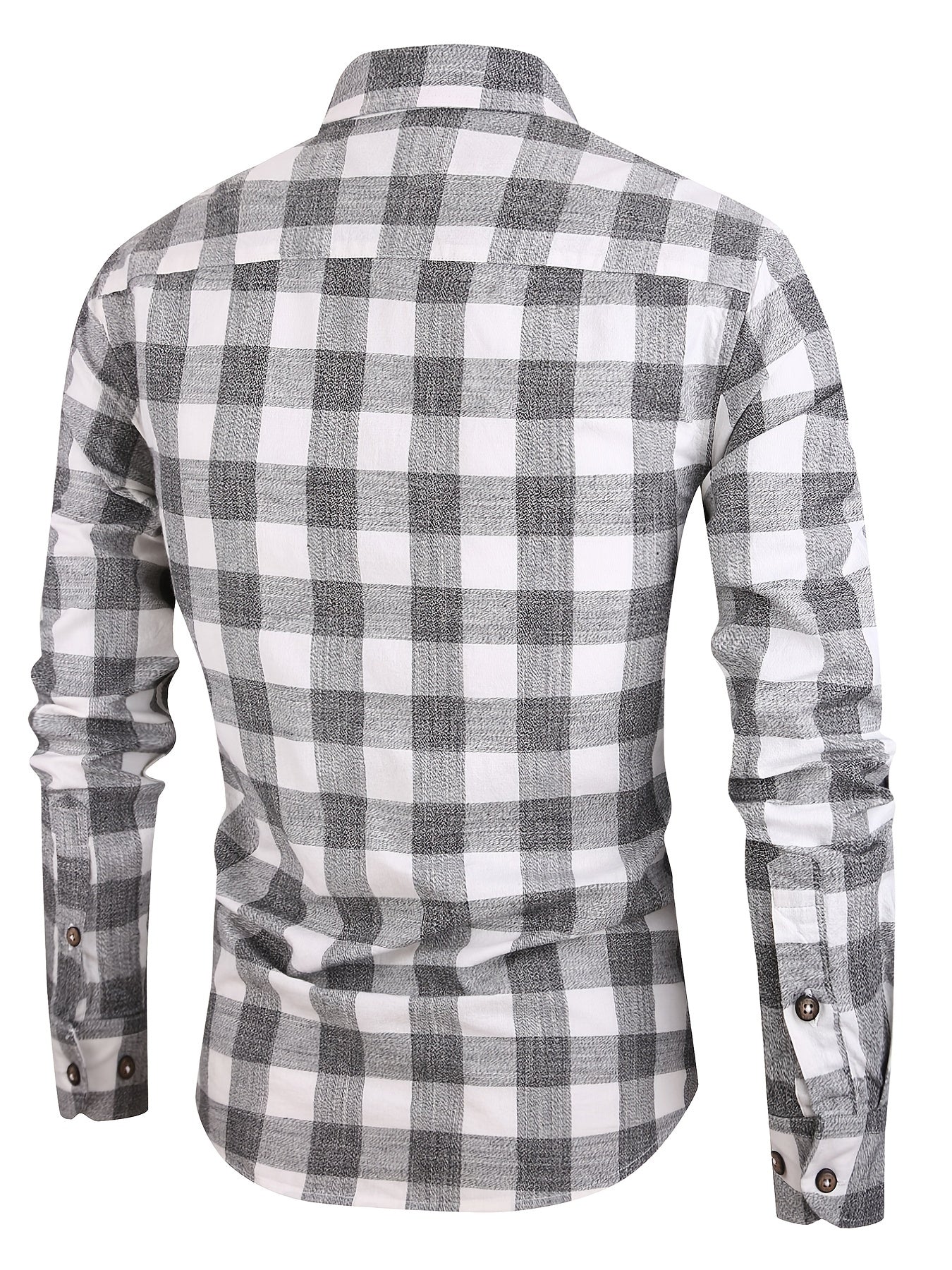 Men's Casual Slim Fit Checkered Shirt