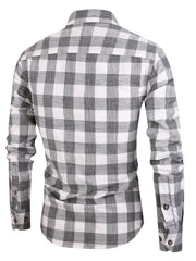 Men's Casual Slim Fit Checkered Shirt