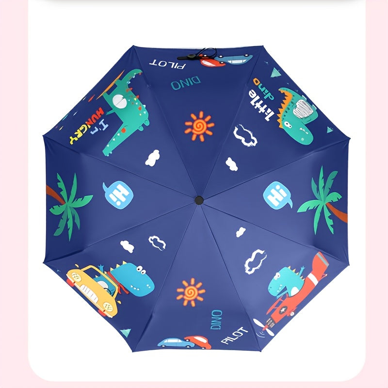 Kids Windproof Folding Auto Umbrella