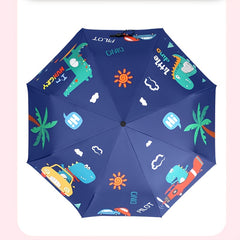 Kids Windproof Folding Auto Umbrella
