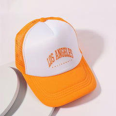 LOS ANGELES Mesh Trucker Hat Printed Bright Block Baseball Cap Unisex