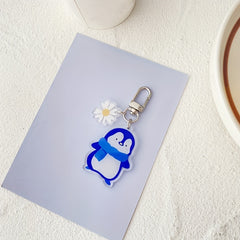 Cartoon Penguin Acrylic Keychain Double Sided Bag Pendant