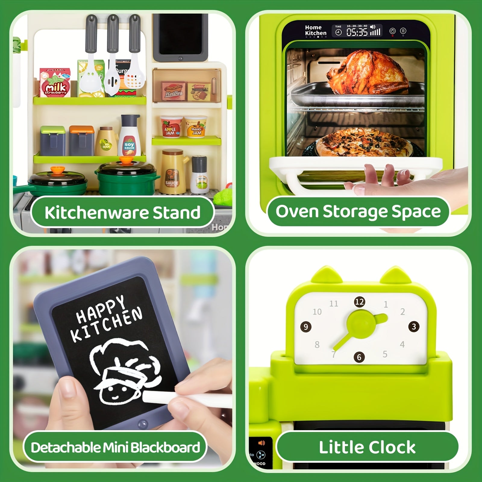 Kids Play Kitchen Set with Sound & Light - Cooking Stove and Sink