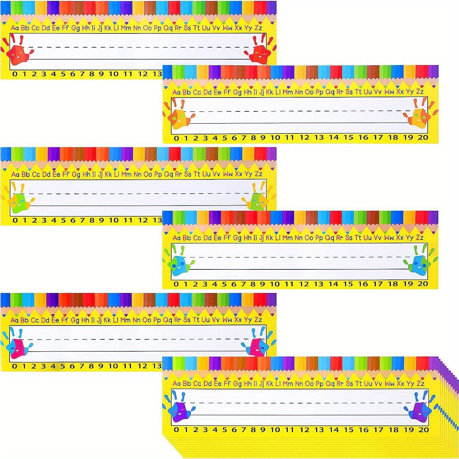 60pcs Classroom Desk Name Stickers with 120Point Glues