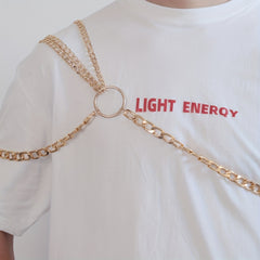 Men's Gothic Chest Harness Metal Ring Chain Beach Punk Hip Hop Chain
