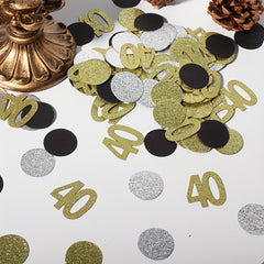 40th Birthday Party Decoration Golden Disc Confetti Table Decor