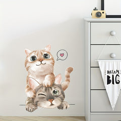 Cartoon Cat Kids Wall Stickers - Home Decor Self-Adhesive Decals