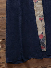 Casual Outfits 2 Piece Set Solid Cover Up & Floral Print Cami Dress
