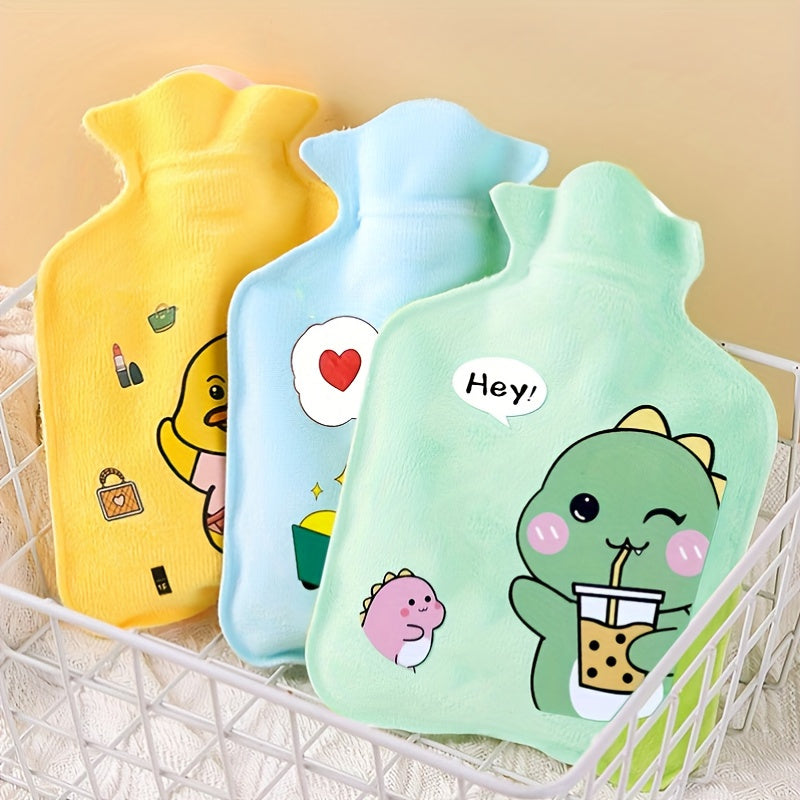 Plush Hand Warmer Hot Water Bottle Portable Small Print Design