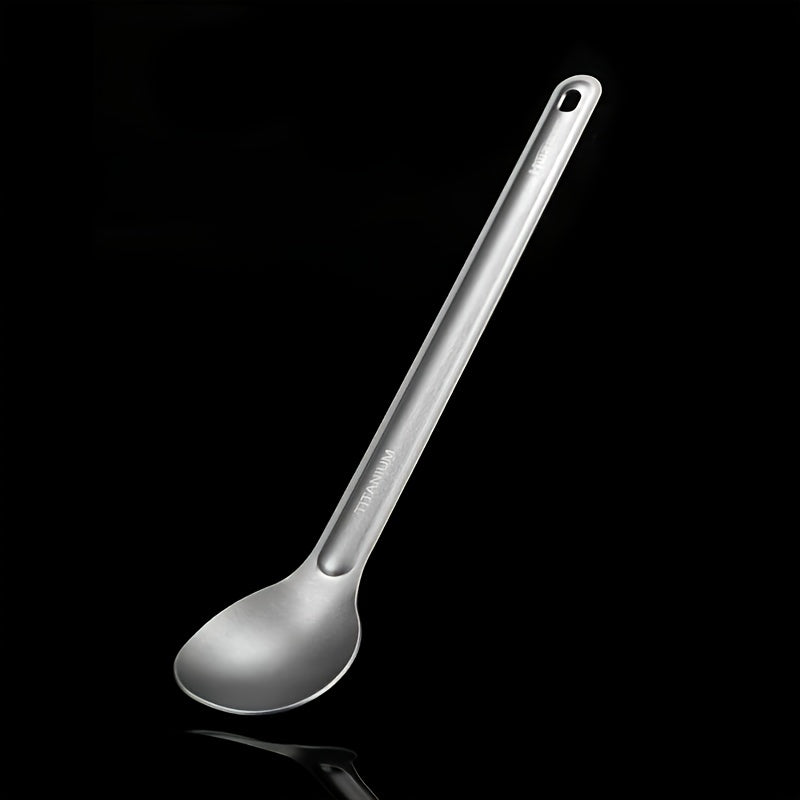 HWZBBEN Titanium Long Handle Fork & Spoon Set for Camping