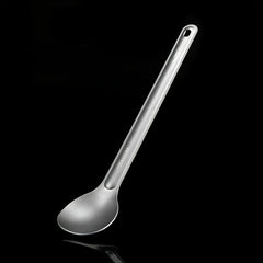 HWZBBEN Titanium Long Handle Fork & Spoon Set for Camping