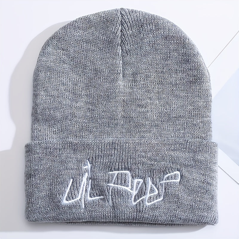 Lil Peep Beanie Hat Letter Embroidery Knitted Hat Hip Hop Cold Hat