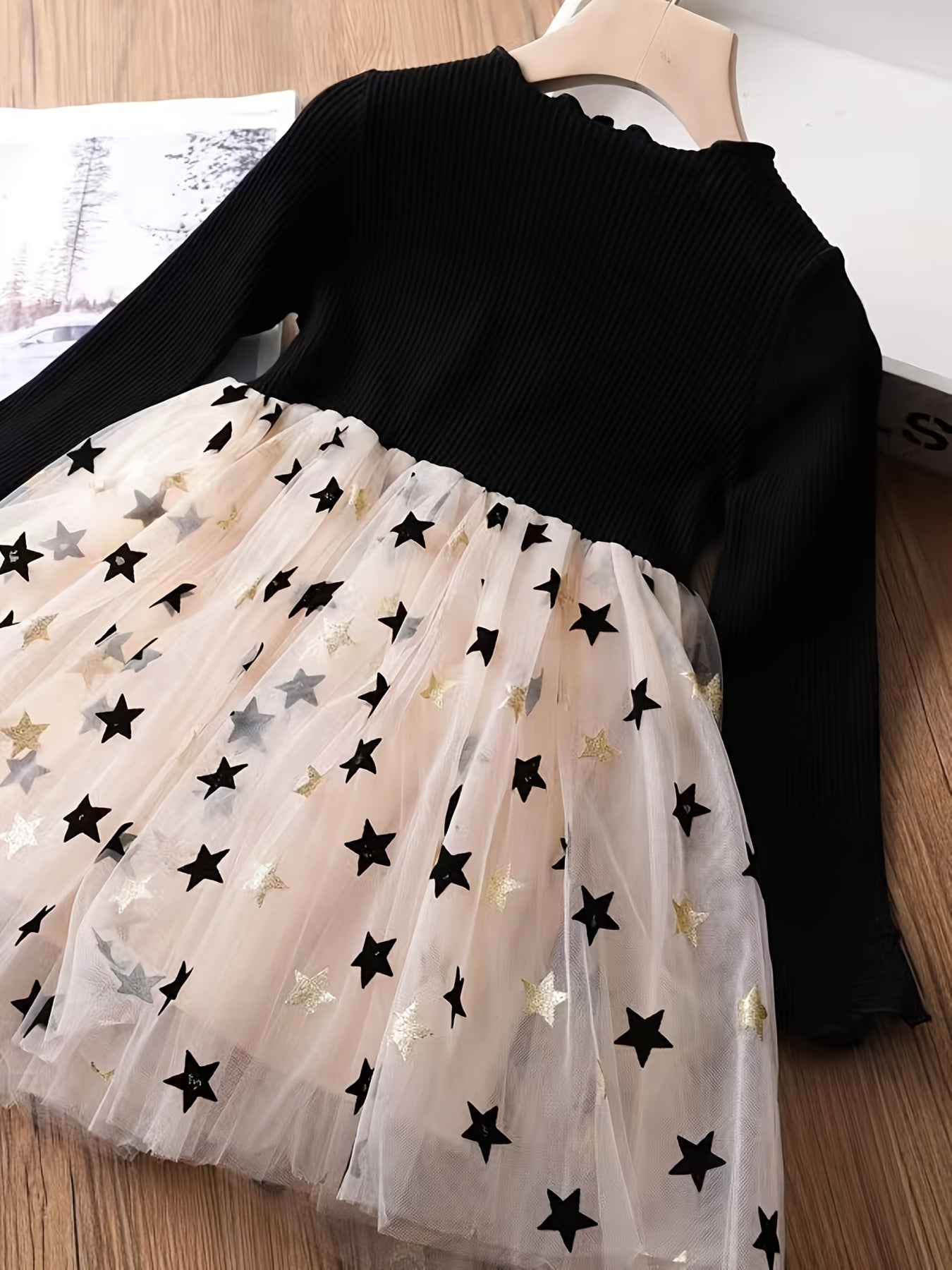 Girls Tulle Dress Long Sleeve