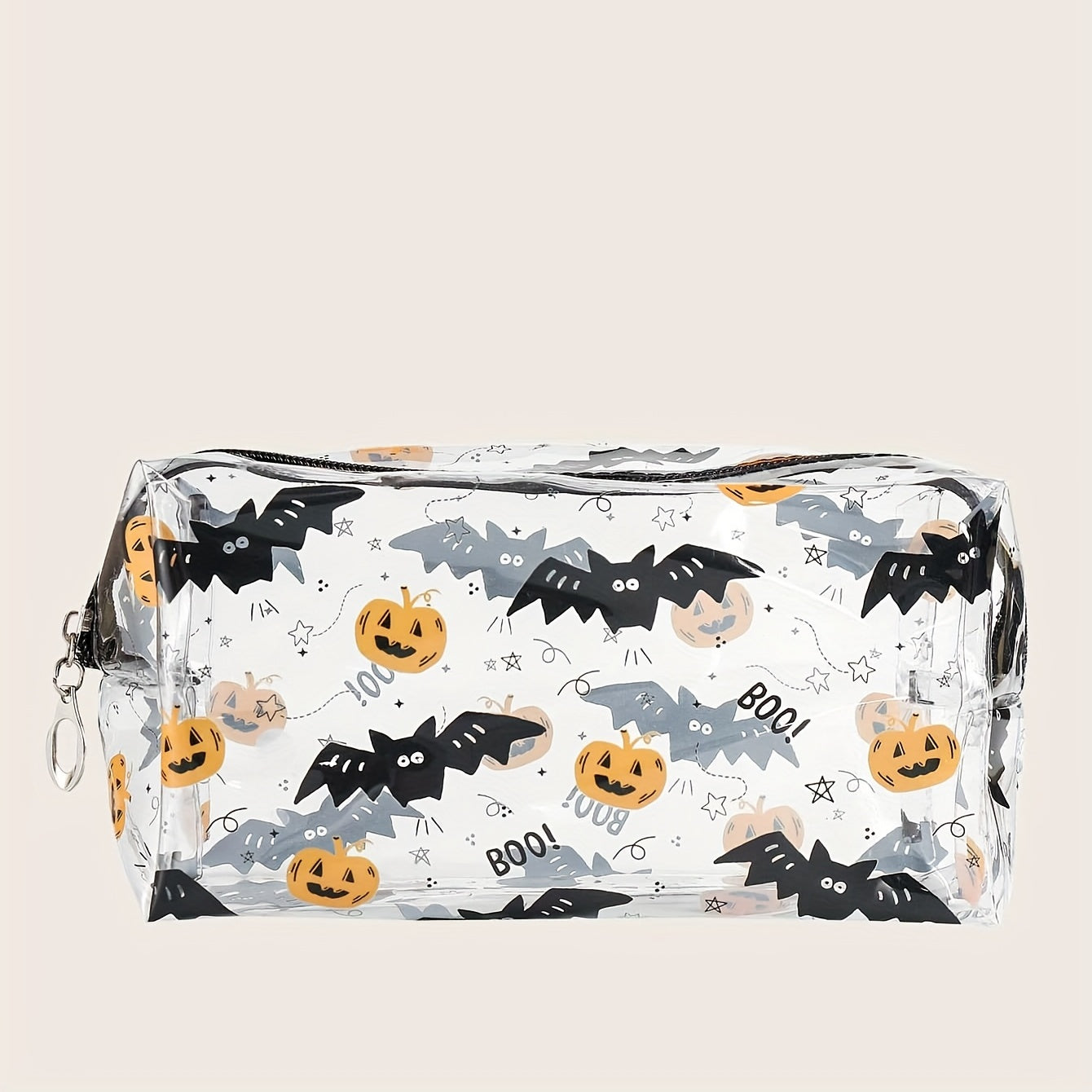 Halloween Pumpkin & Bat Print Cosmetic Bag