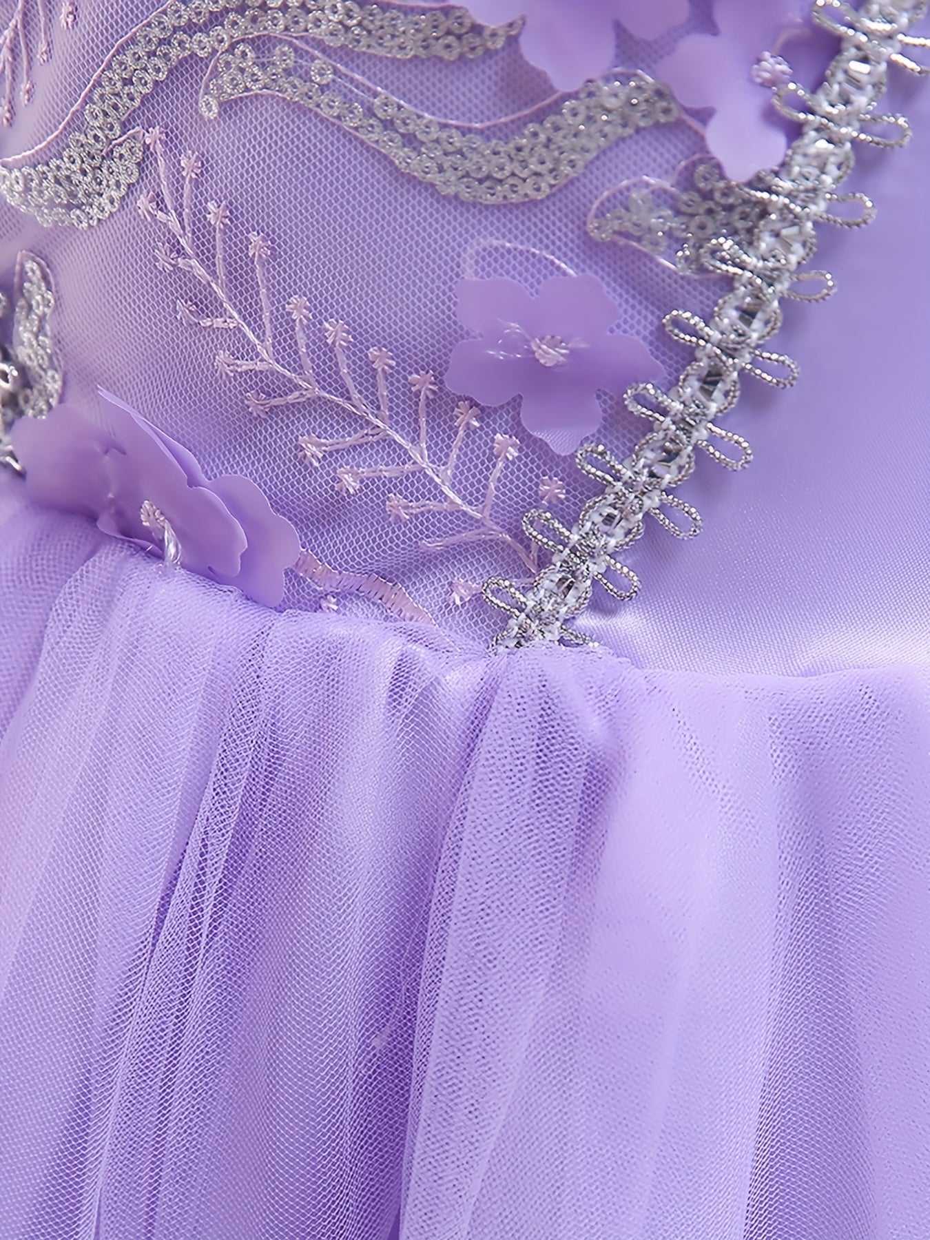 Girls Princess Dress Puff Sleeve Tulle Halloween Party Costume