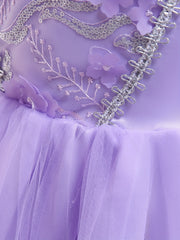Girls Princess Dress Puff Sleeve Tulle Halloween Party Costume
