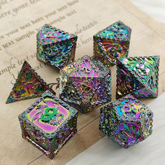 Heavy Metal Polyhedral Dice Set for RPGs MTG Pathfinder
