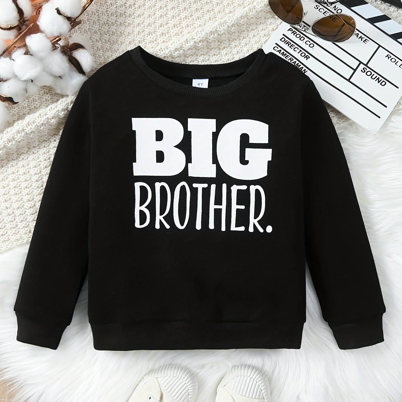 BIG BROTHER Kid's Thermal Sweatshirt Long Sleeve Top Crew Neck Pullover