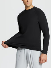 BALEAF Men's Long Sleeve Thermal Fleece Shirt for Running & Fitness Training