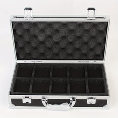 10 18 Slot Aluminum Watch Storage Box Men Collector Portable Display